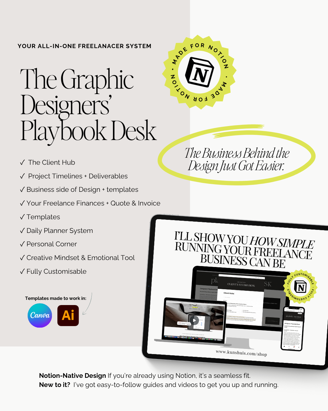 The Designer's Playbook DESK Pro - All-in-one-Freelance business System