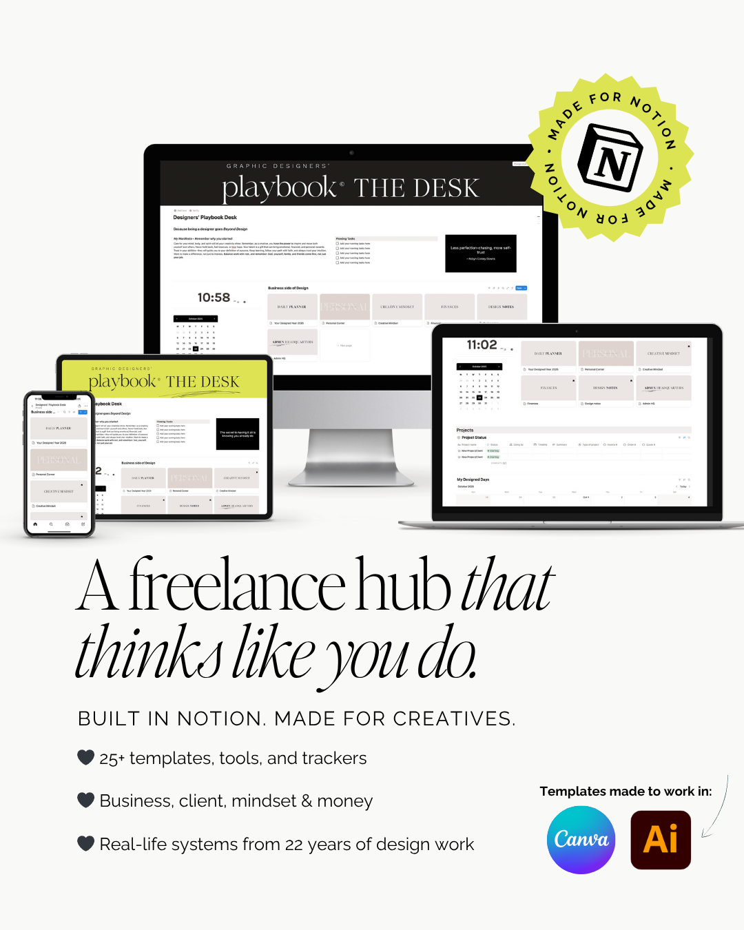 The Designer's Playbook DESK Pro - All-in-one-Freelance business System