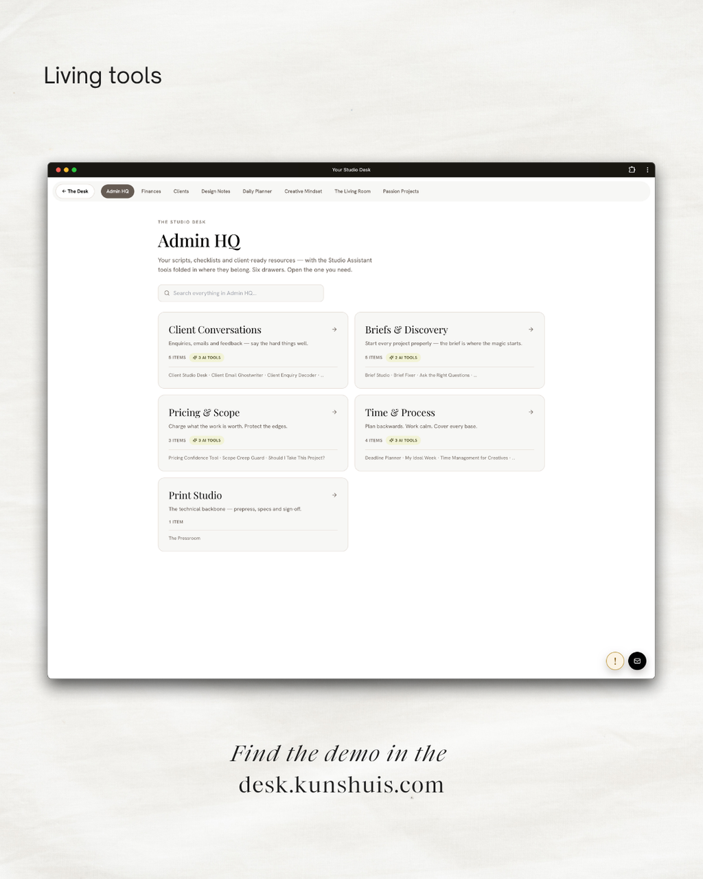 The Studio Desk – Business App for Freelance Designers