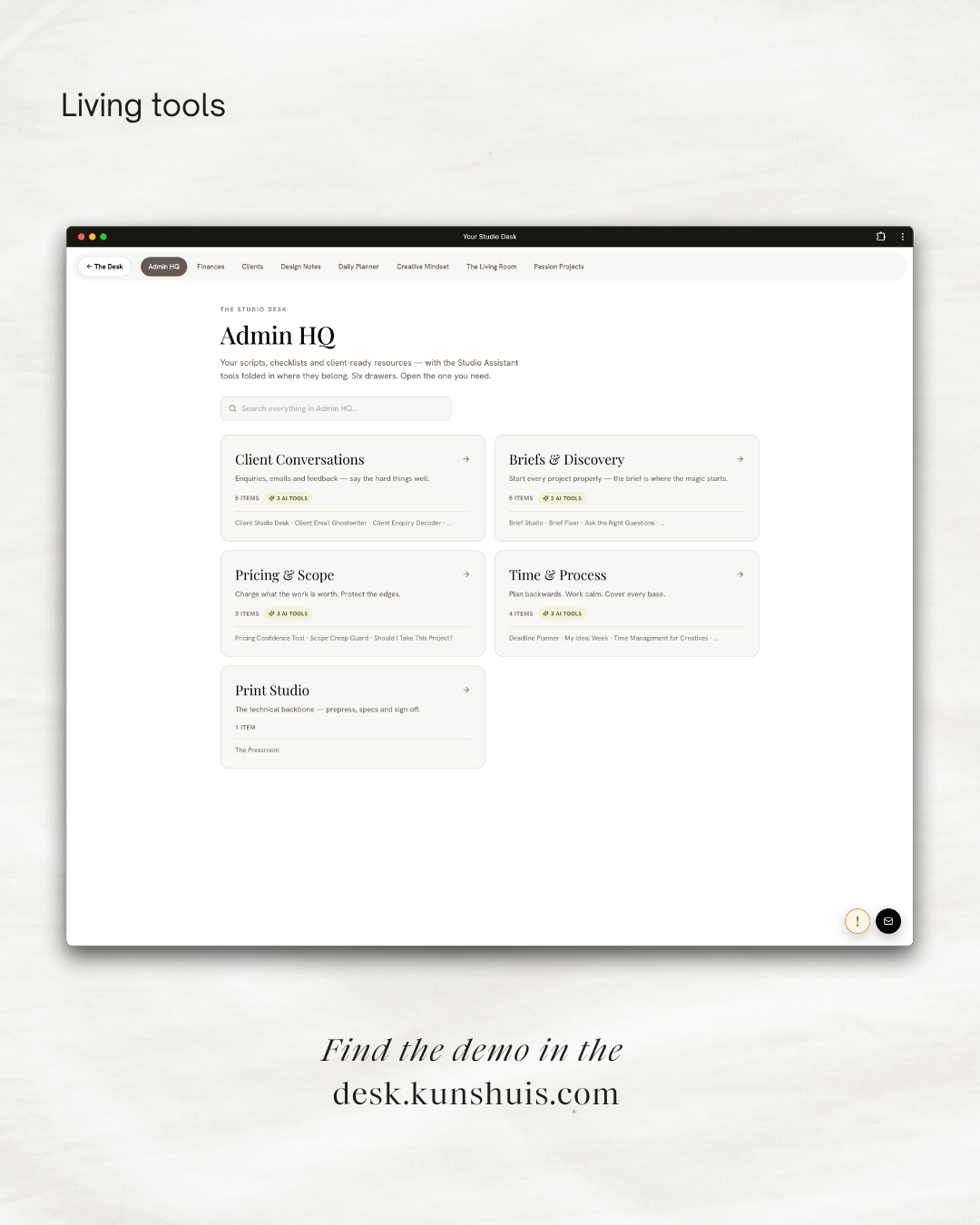 The Studio Desk – Business App for Freelance Designers