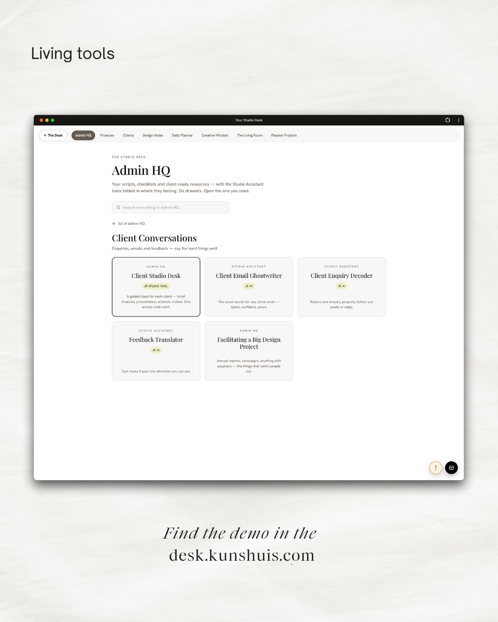 The Studio Desk – Business App for Freelance Designers
