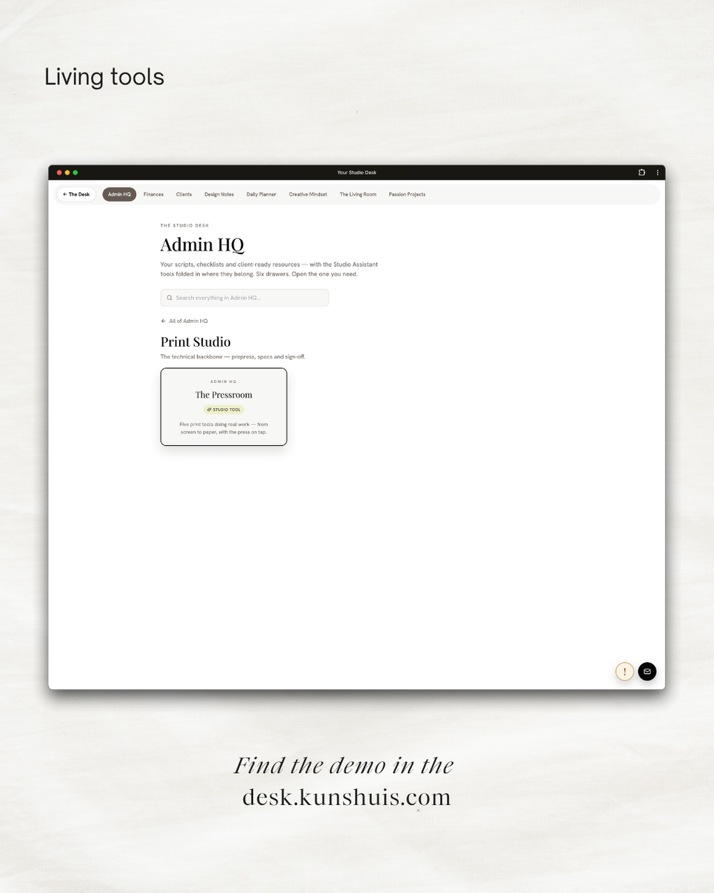The Studio Desk – Business App for Freelance Designers