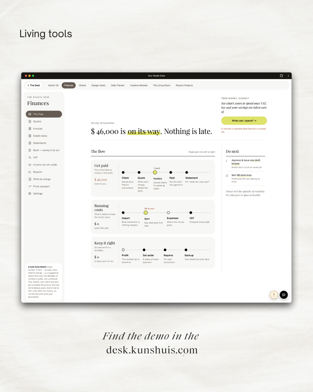 The Studio Desk – Business App for Freelance Designers
