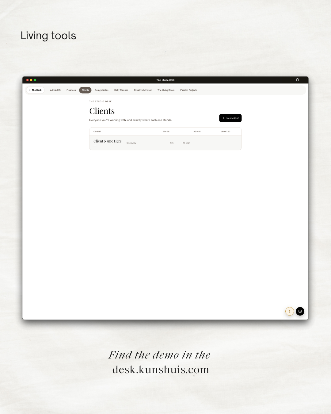 The Studio Desk – Business App for Freelance Designers