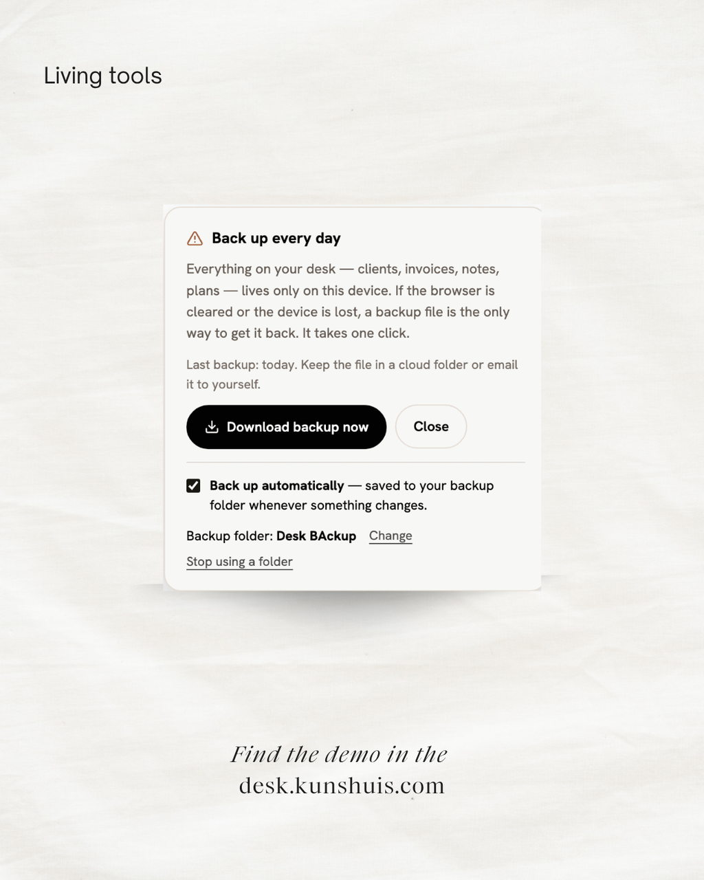 The Studio Desk – Business App for Freelance Designers