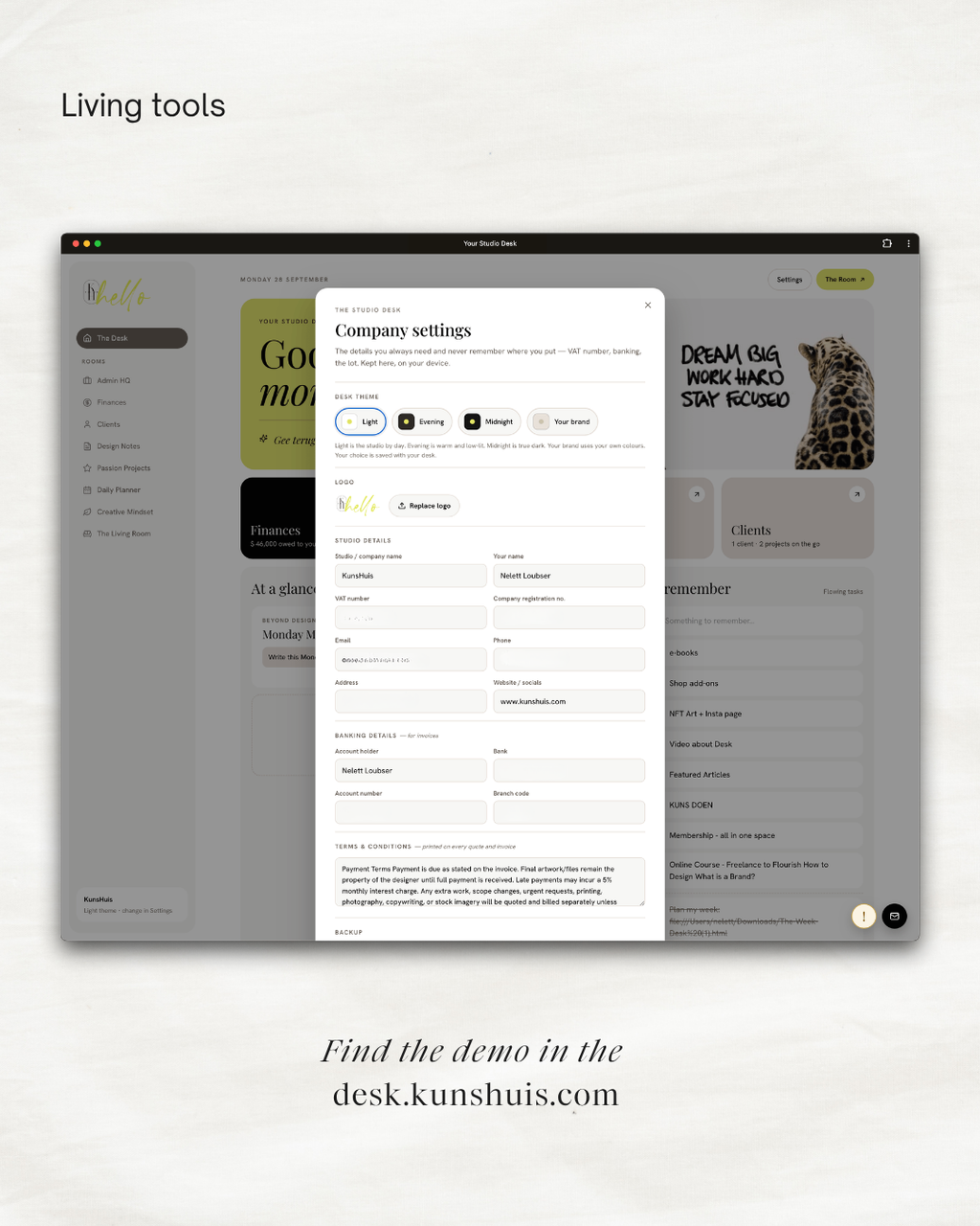 The Studio Desk – Business App for Freelance Designers