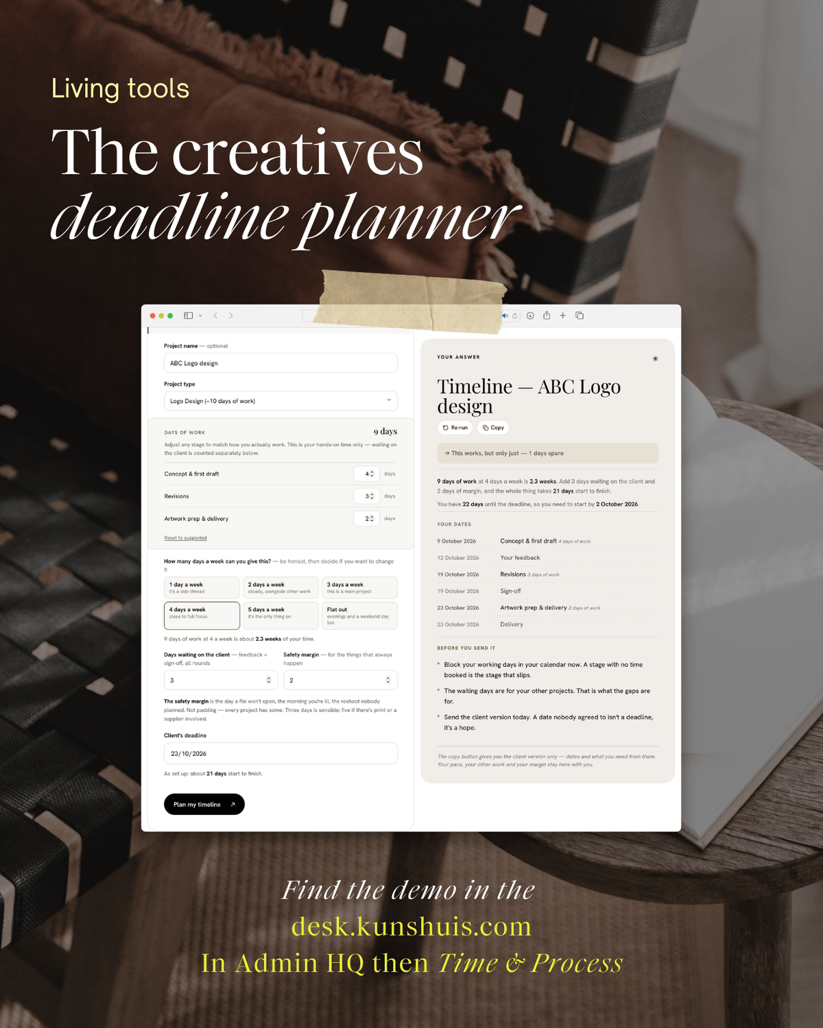 Deadline Planner – Work Back From the Client’s Date | Kunshuis