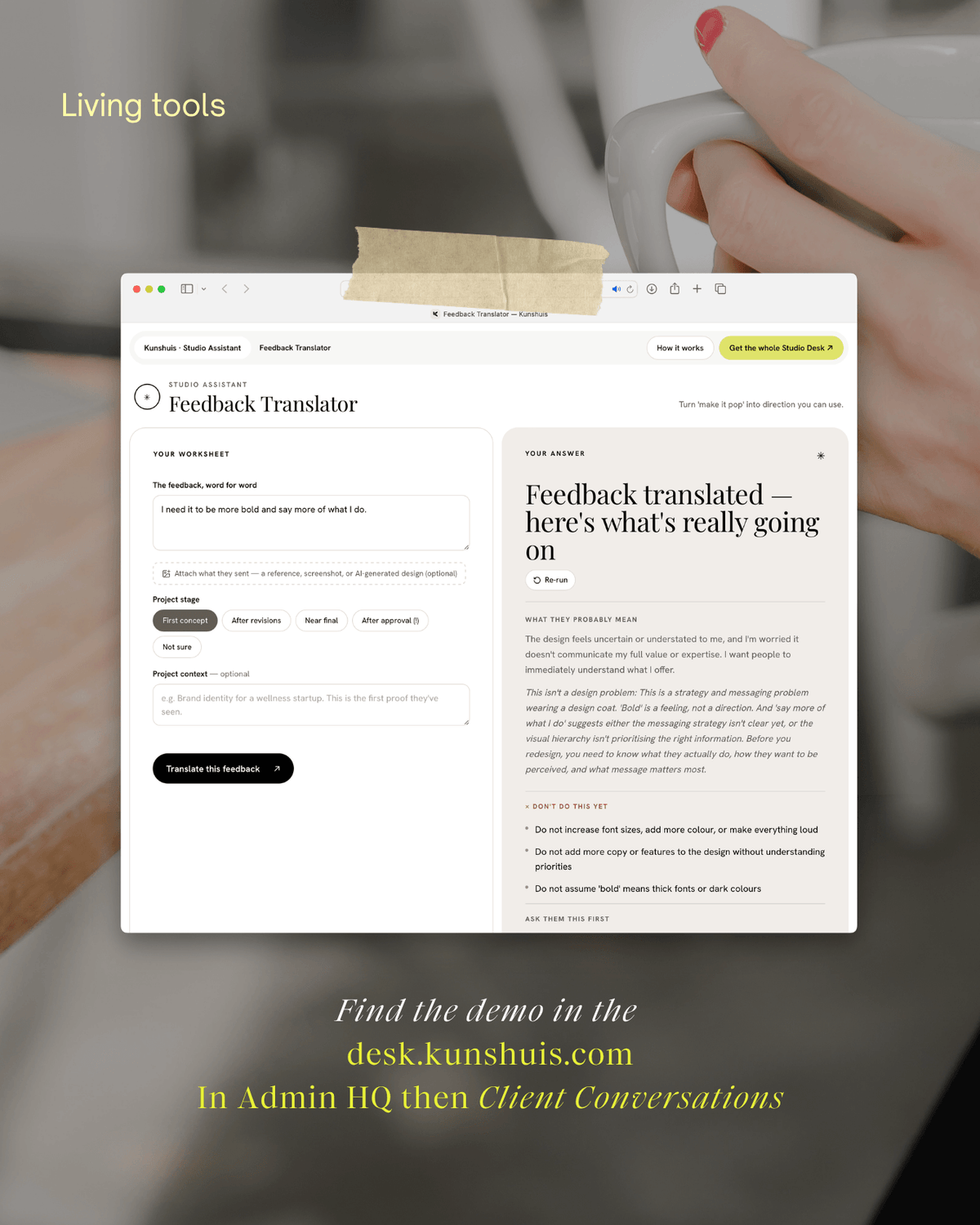 Feedback Translator – Decode Vague Client Feedback | Kunshuis