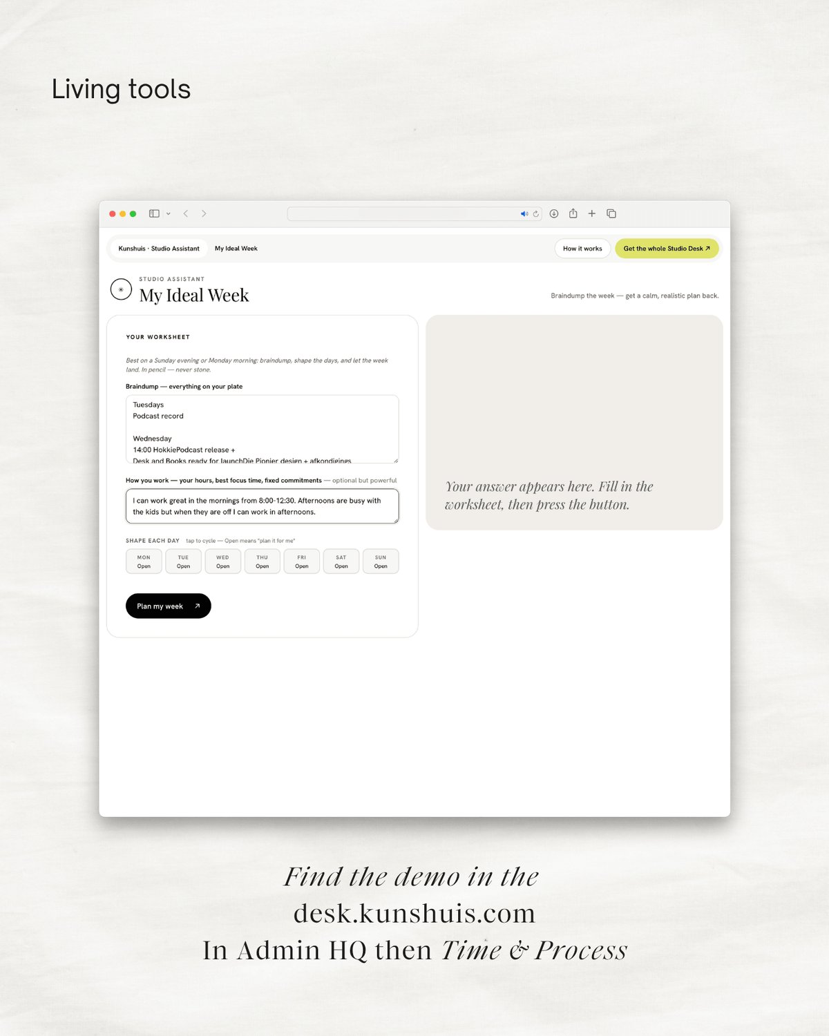 My Ideal Week – Weekly Planner for Creatives 