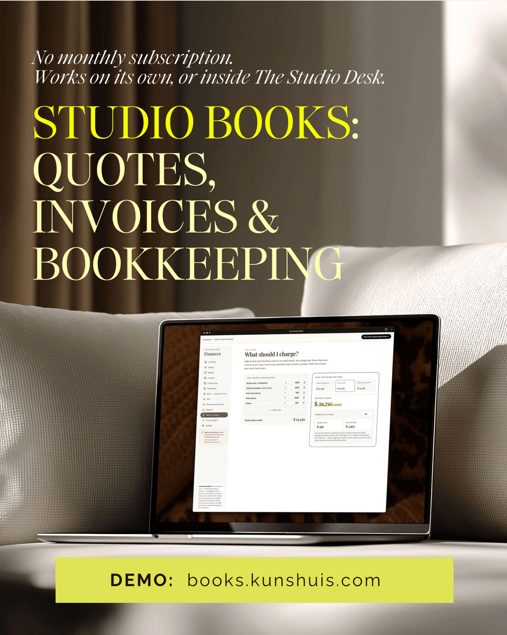 Your Studio Books – Invoicing & Bookkeeping app for Designers