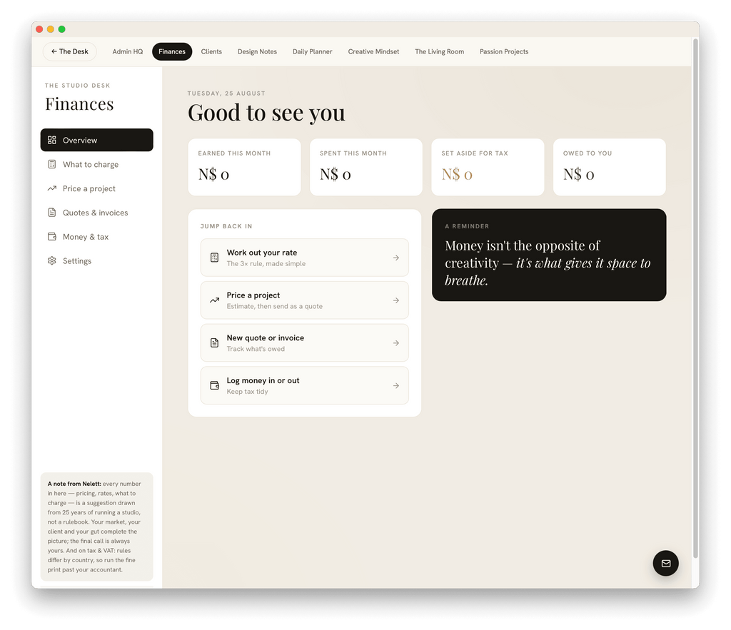 The Studio Desk | Run Your Studio + 12 AI Tools Included