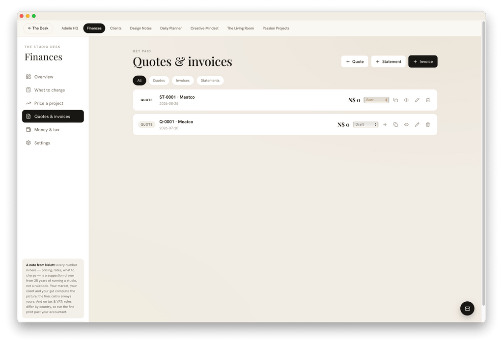 The Studio Desk | Run Your Studio + 12 AI Tools Included