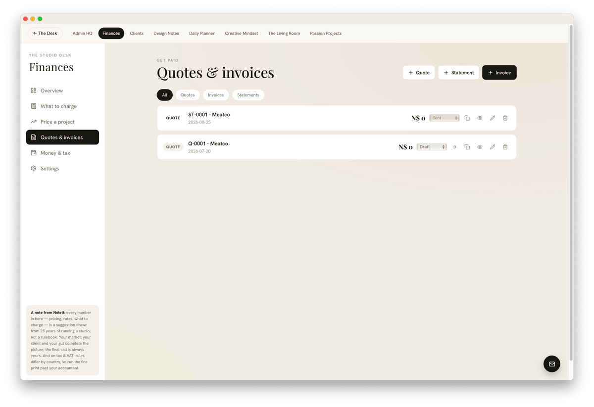 The Studio Desk | Run Your Studio + 12 AI Tools Included