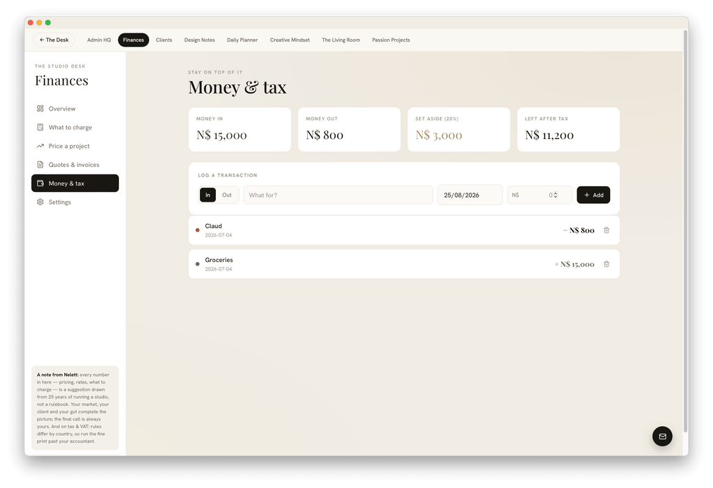 The Studio Desk | Run Your Studio + 12 AI Tools Included
