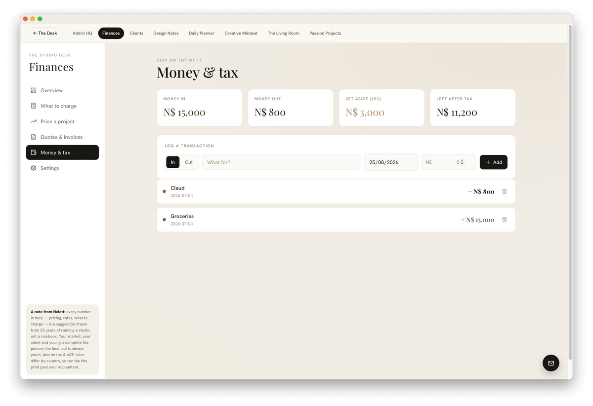 The Studio Desk | Run Your Studio + 12 AI Tools Included