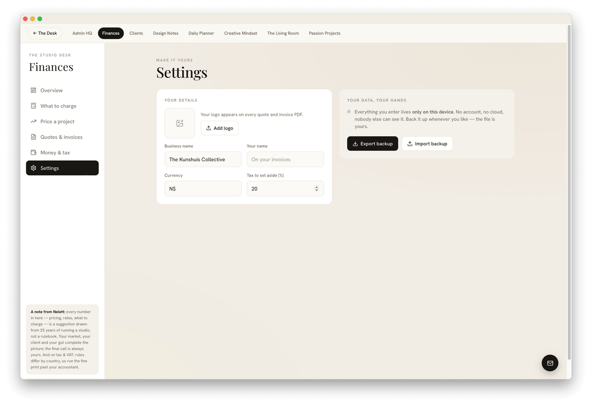 The Studio Desk | Run Your Studio + 12 AI Tools Included