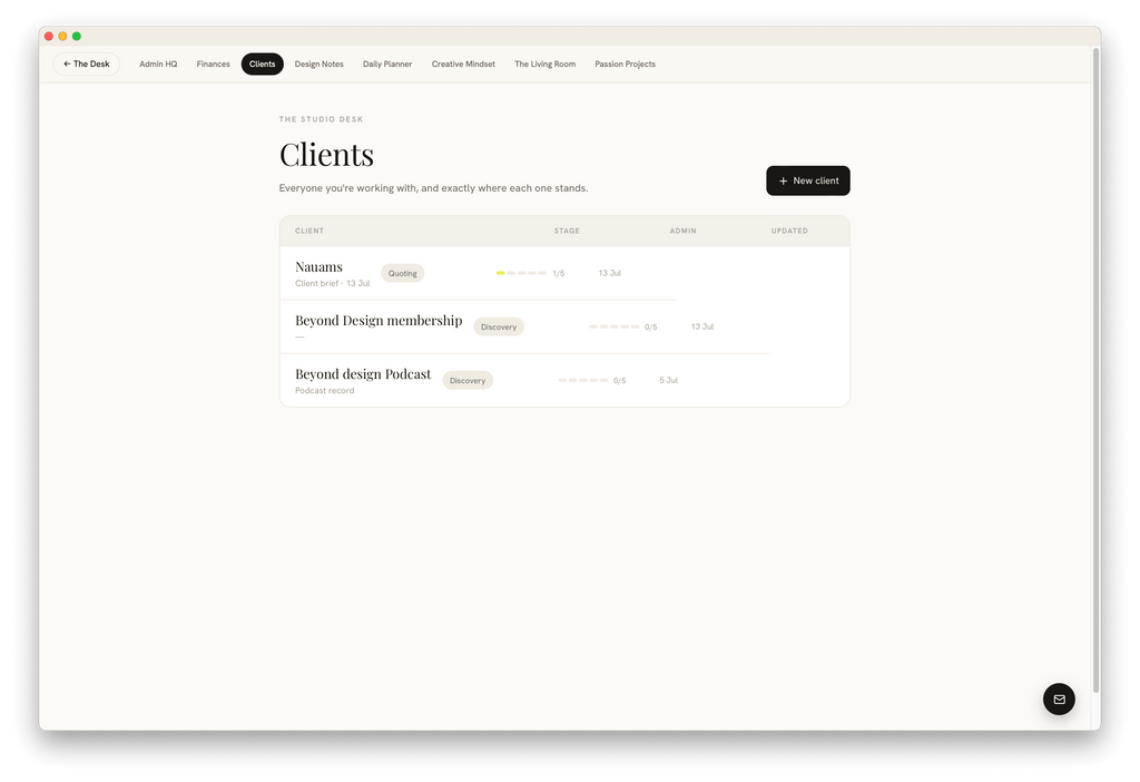 The Studio Desk | Run Your Studio + 12 AI Tools Included