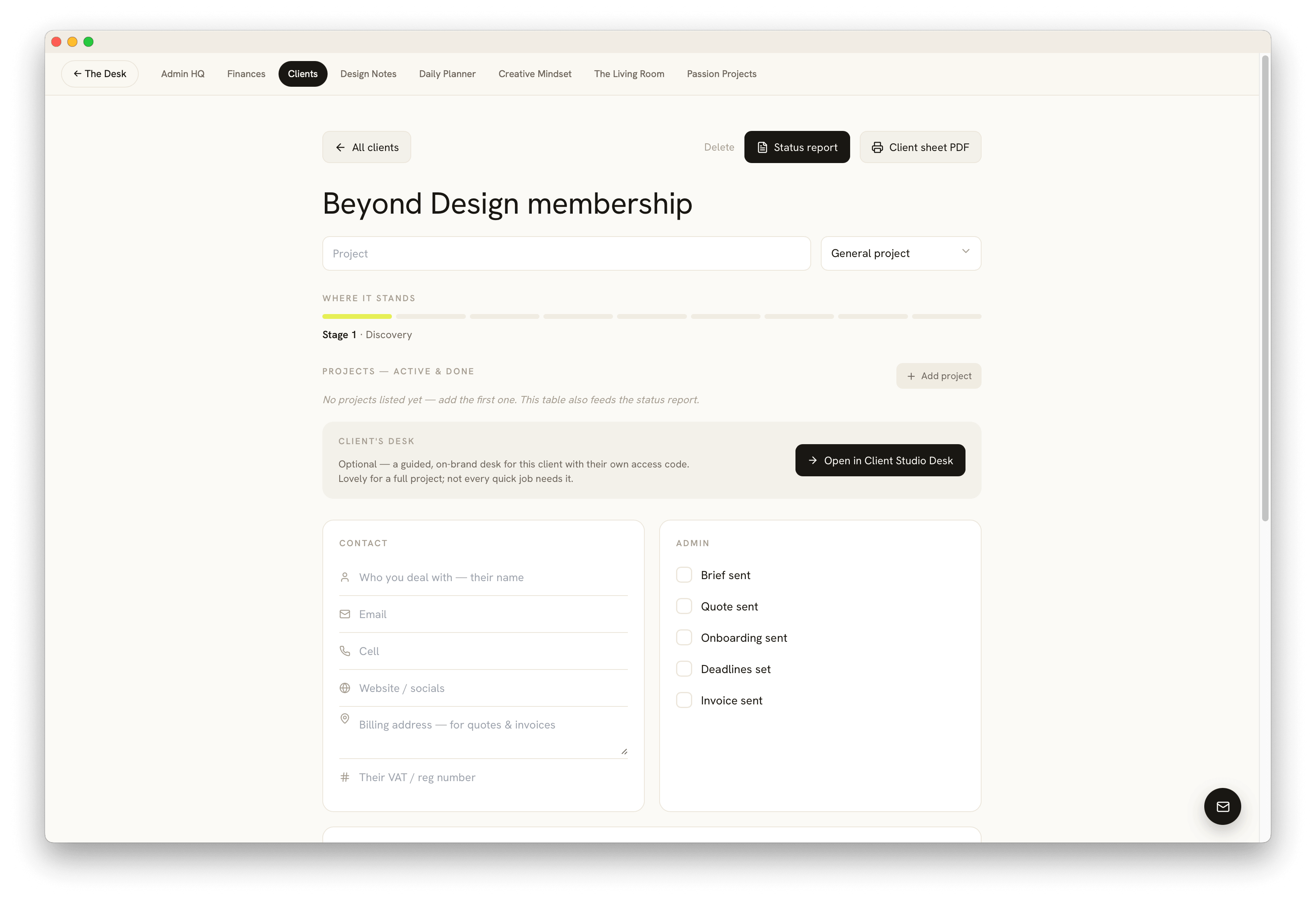 The Studio Desk | Run Your Studio + 12 AI Tools Included