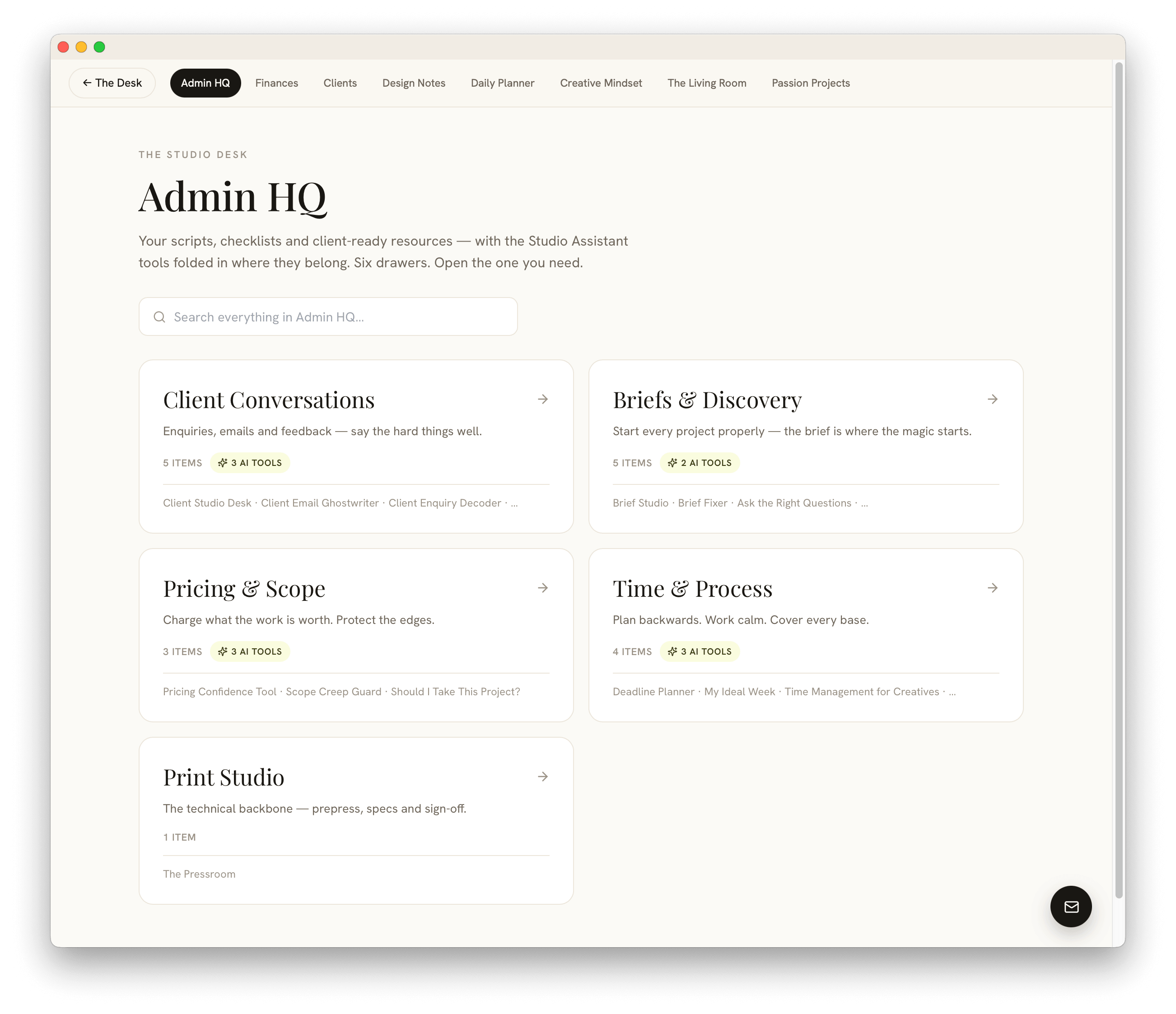 The Studio Desk | Run Your Studio + 12 AI Tools Included