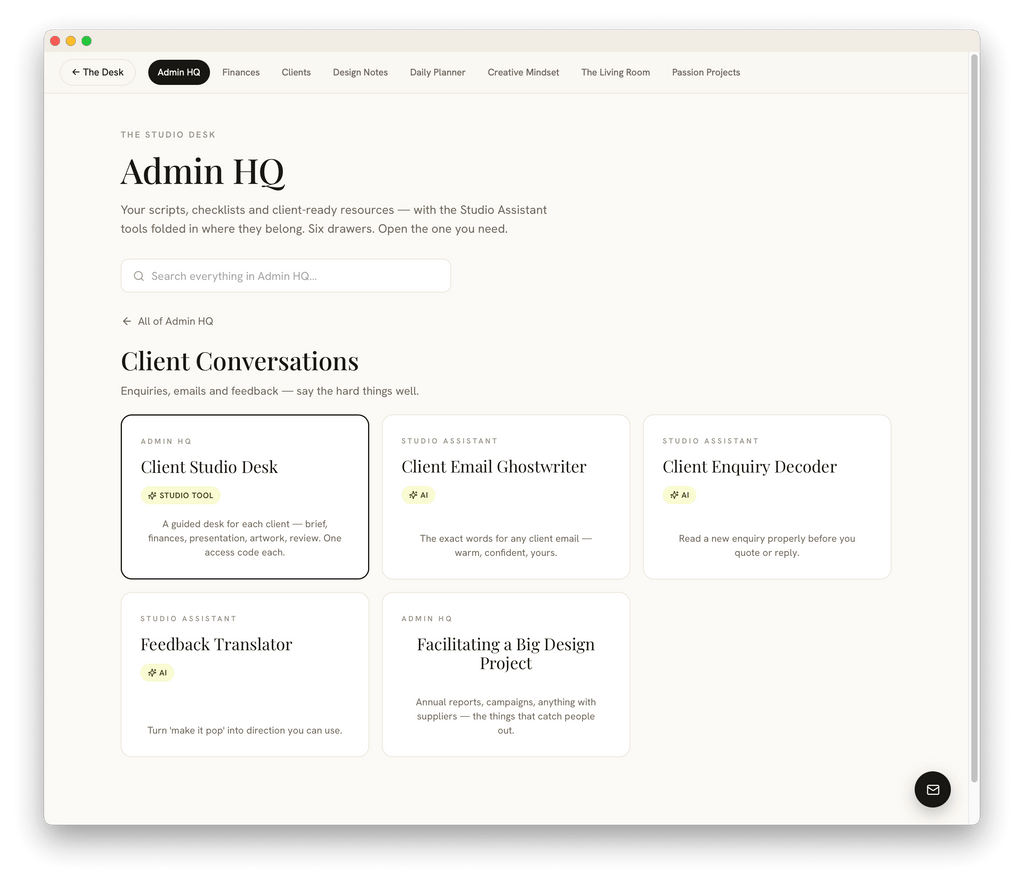 The Studio Desk | Run Your Studio + 12 AI Tools Included