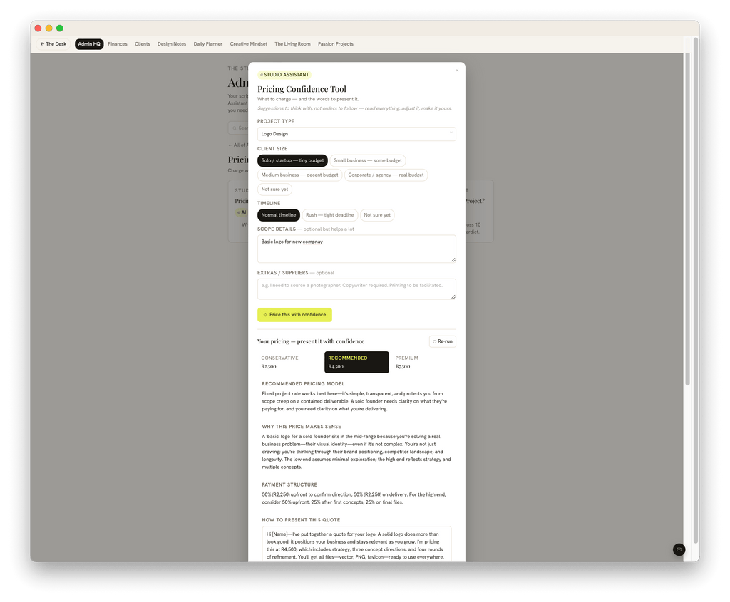 The Studio Desk | Run Your Studio + 12 AI Tools Included