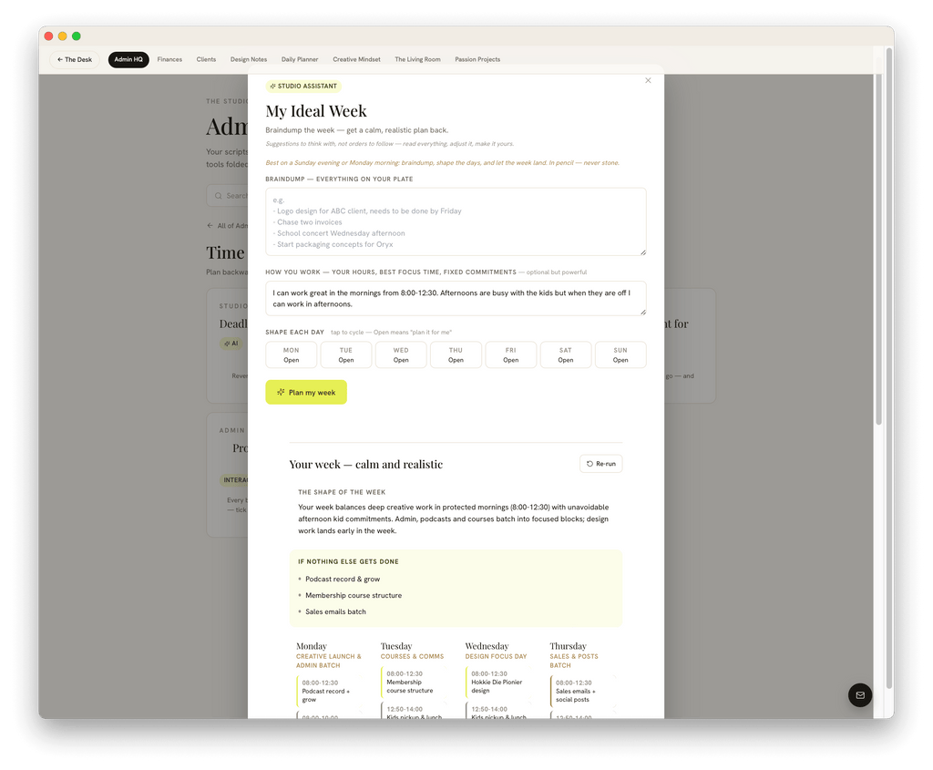 The Studio Desk | Run Your Studio + 12 AI Tools Included