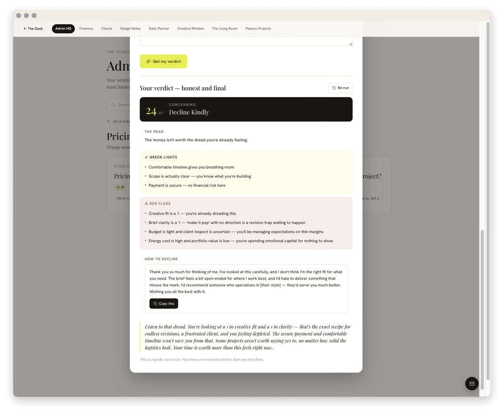The Studio Desk | Run Your Studio + 12 AI Tools Included