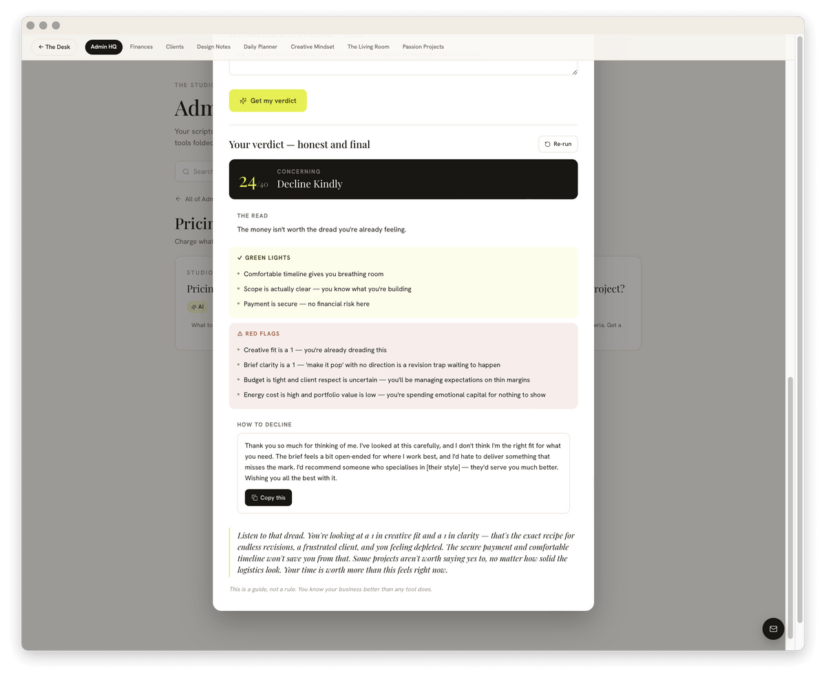 The Studio Desk | Run Your Studio + 12 AI Tools Included