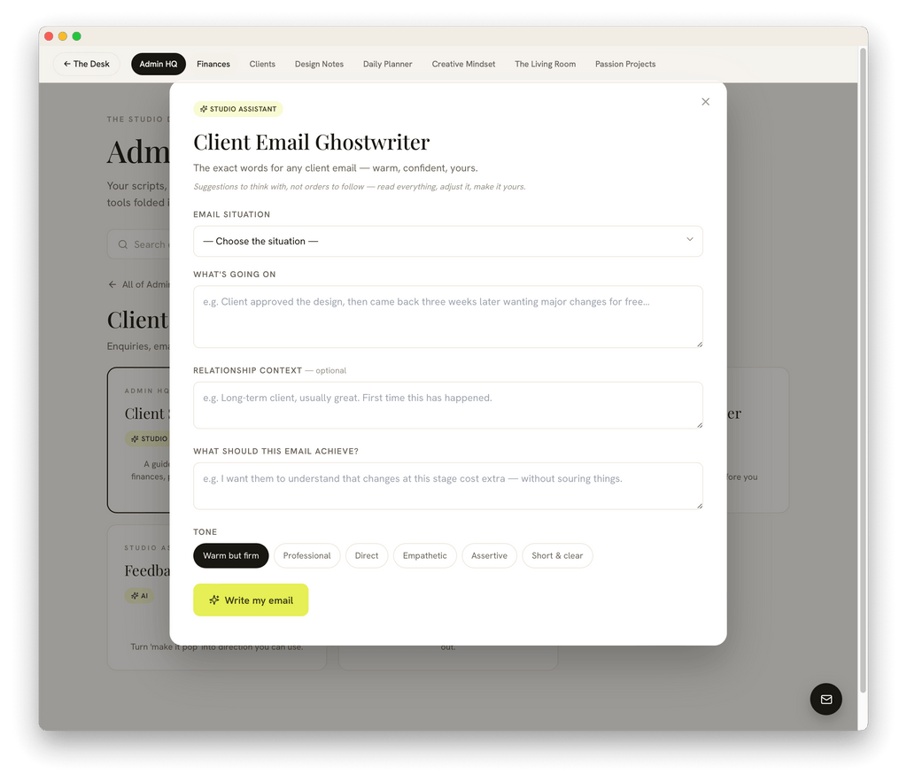 The Studio Desk | Run Your Studio + 12 AI Tools Included