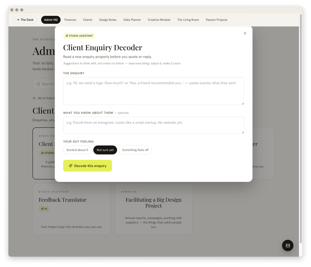 The Studio Desk | Run Your Studio + 12 AI Tools Included