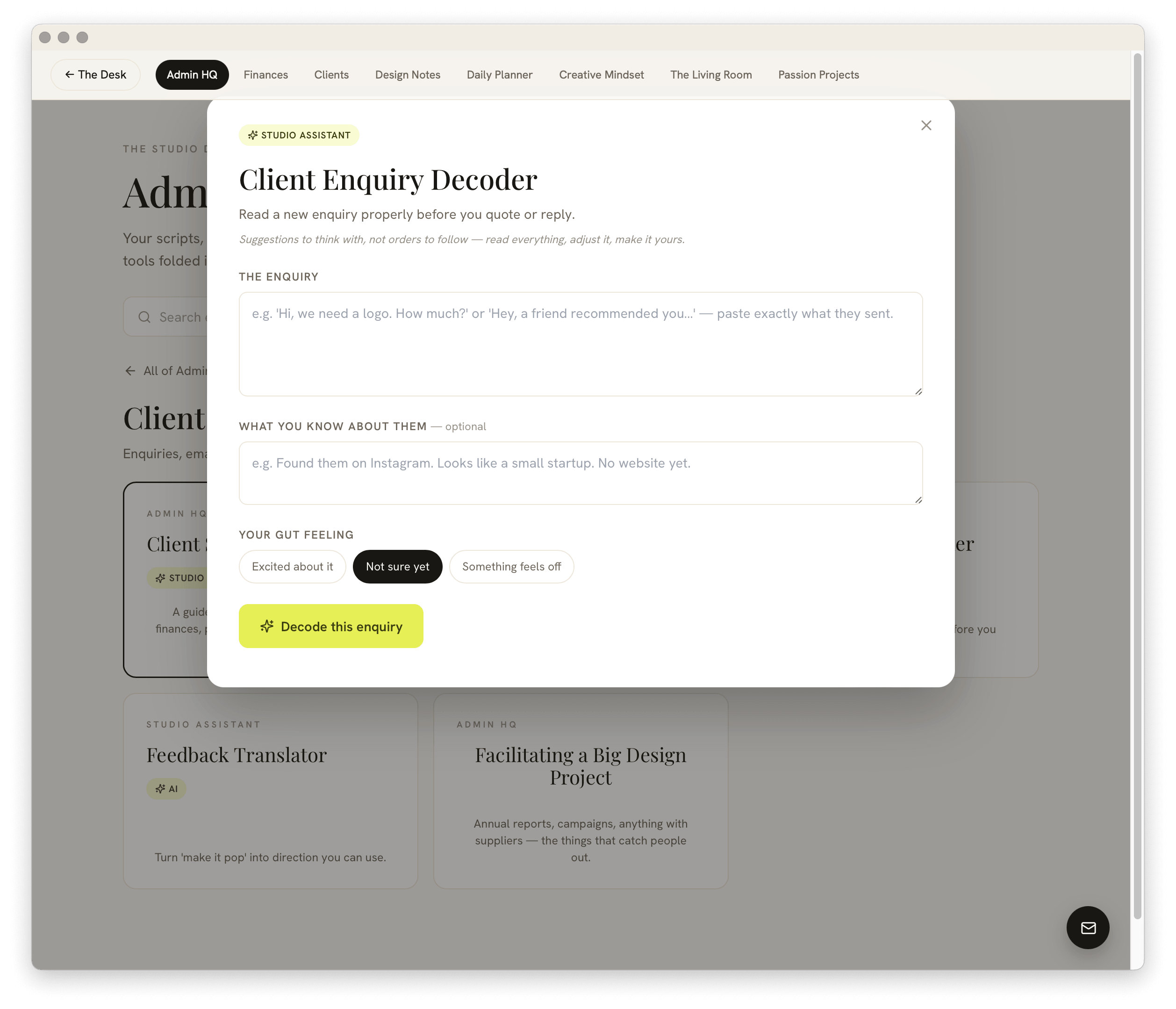 The Studio Desk | Run Your Studio + 12 AI Tools Included