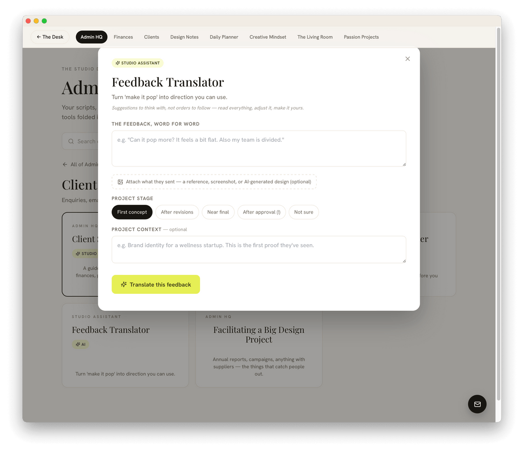 The Studio Desk | Run Your Studio + 12 AI Tools Included