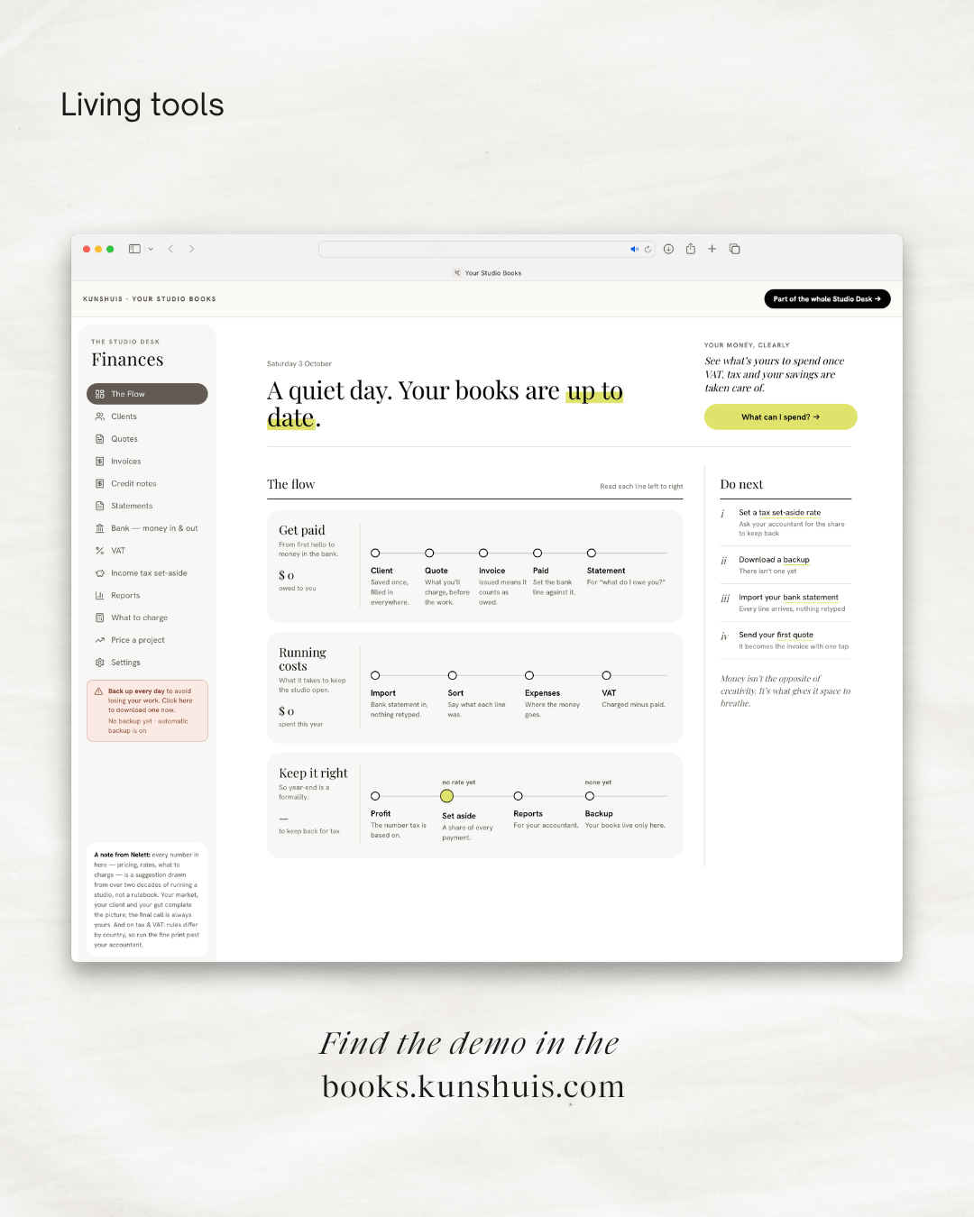 Your Studio Books – Invoicing & Bookkeeping app for Designers