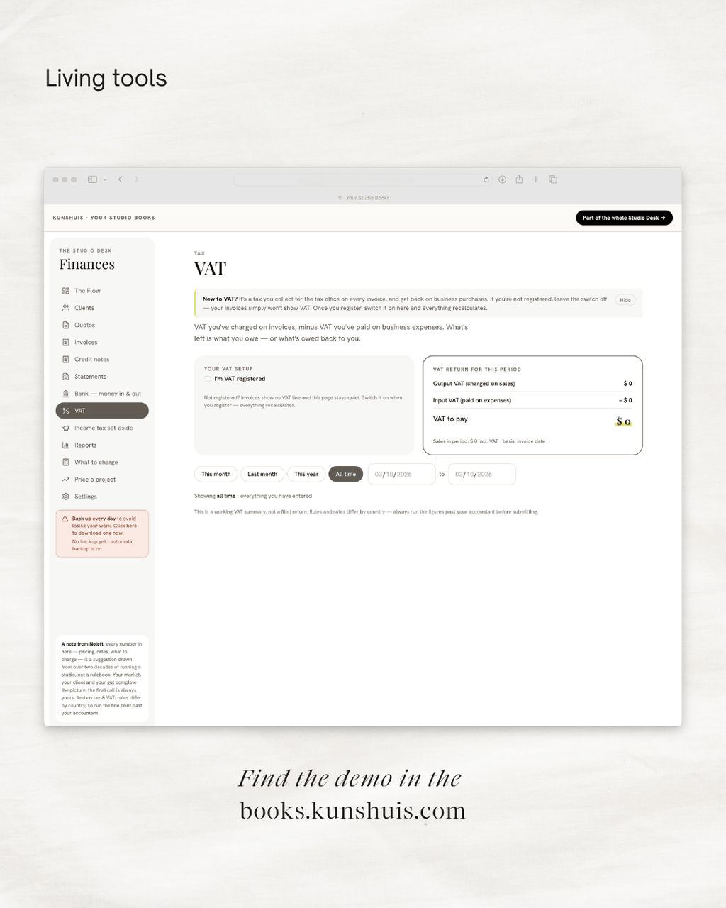 Your Studio Books – Invoicing & Bookkeeping app for Designers