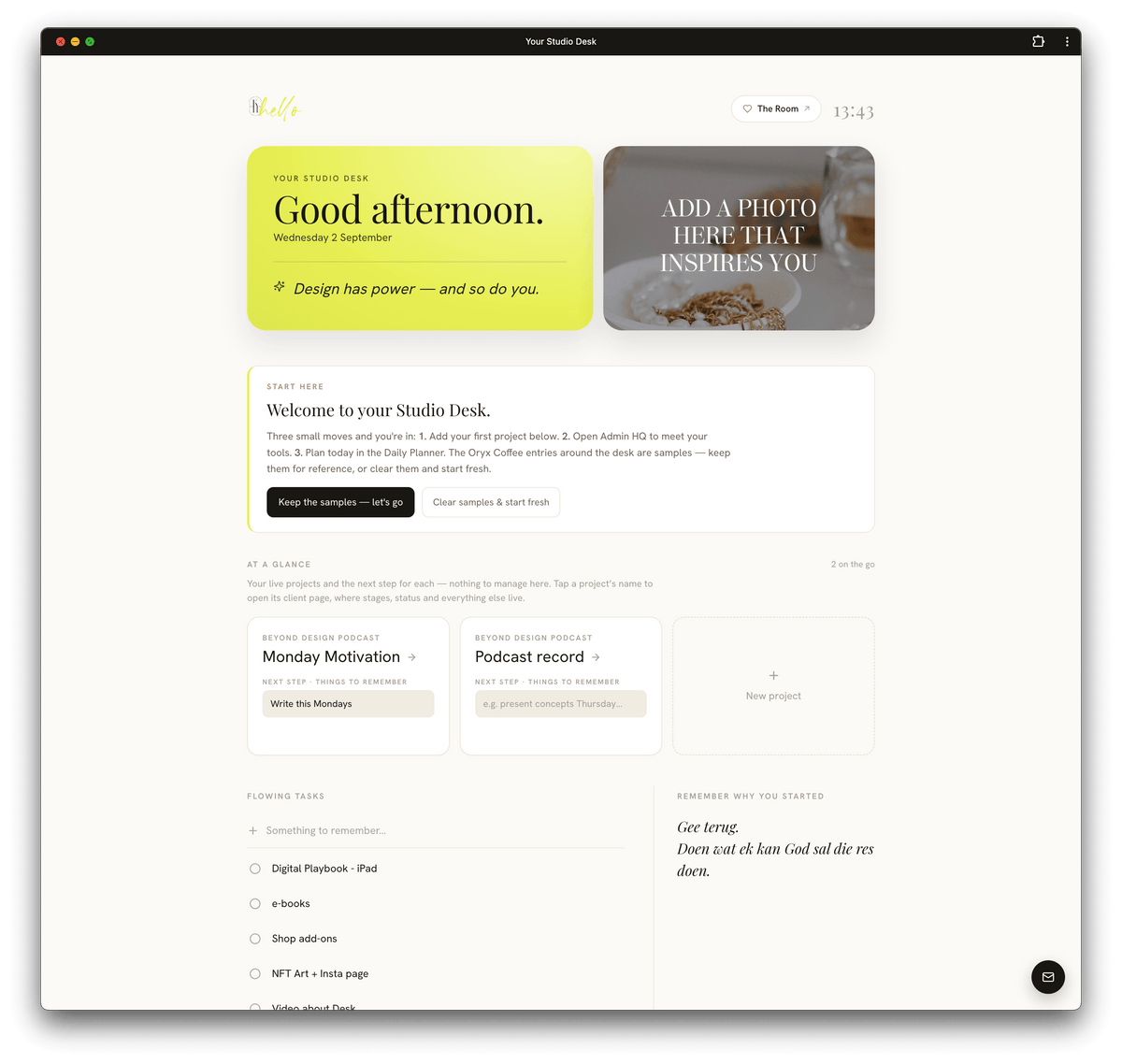 The Studio Desk | Run Your Studio + 12 AI Tools Included