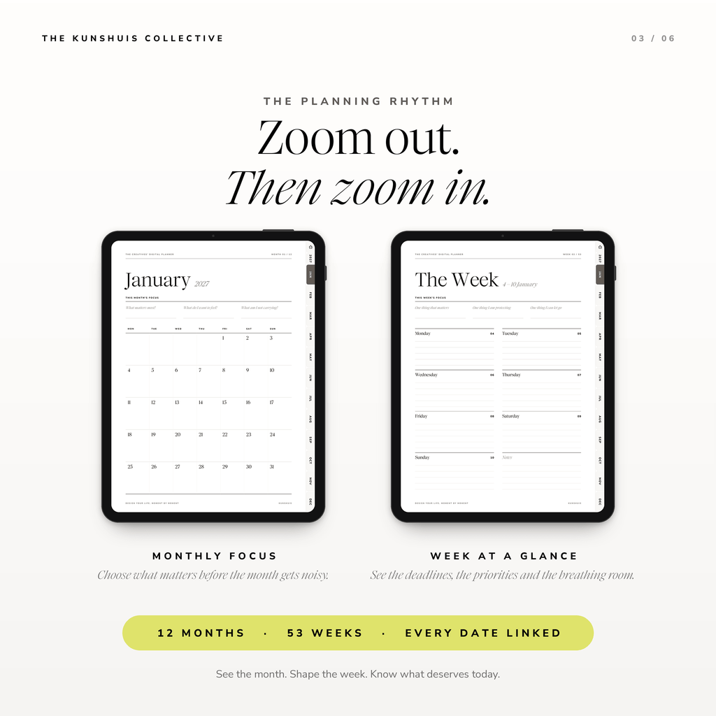 The Creatives’ Digital Planner 2027 – Dated Daily & Weekly Hyperlinked PDF Planner for Goodnotes + Sticker Pack
