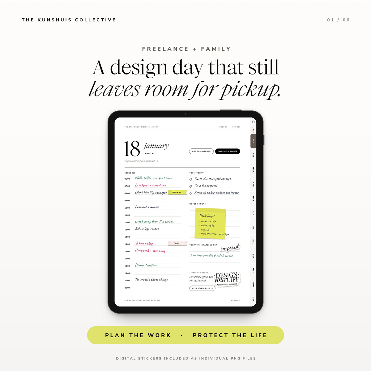 The Creatives’ Digital Planner 2027 – Dated Daily & Weekly Hyperlinked PDF Planner for Goodnotes + Sticker Pack