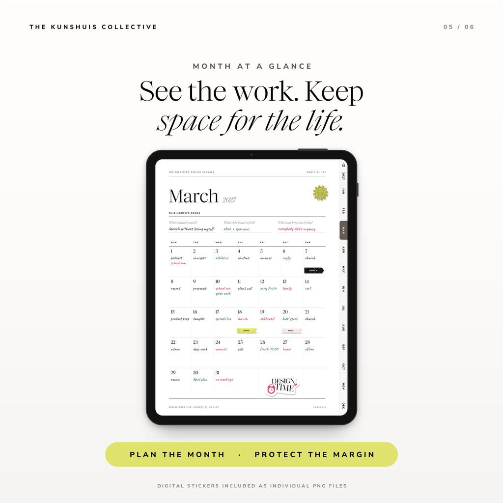 The Creatives’ Digital Planner 2027 – Dated Daily & Weekly Hyperlinked PDF Planner for Goodnotes + Sticker Pack